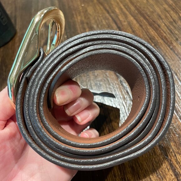 NWT Flawed J.Crew Women's XL Oval Buckle Belt Italian Leather Rich Toffee Brown - Picture 10 of 16